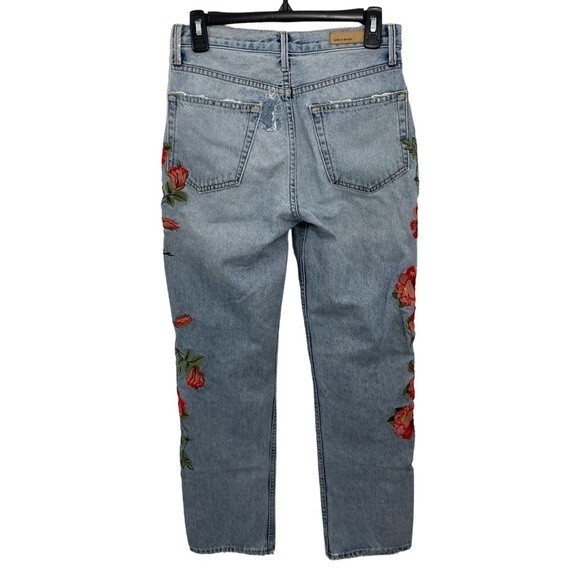 GRLFRND Denim Helena High-Rise Straight Jeans in Hall & Oats Size 26 Embroidered - Picture 4 of 14